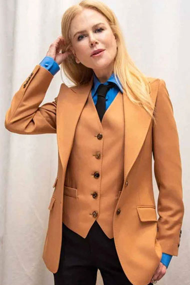 Nicole Kidman Grace Fraser Undoing Brown Cotton Trench Blazer