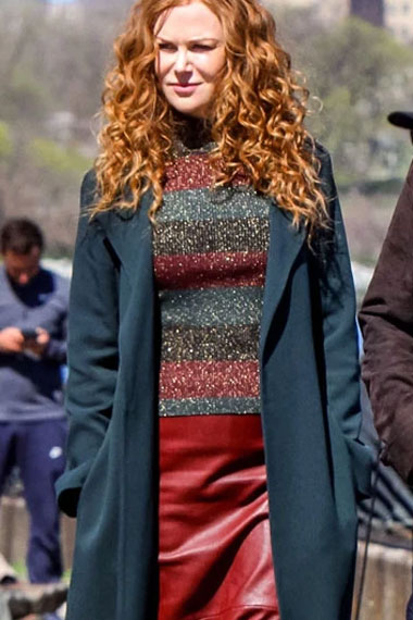 Undoing Nicole Kidman Grace Fraser Phthalo Green Wool Coat