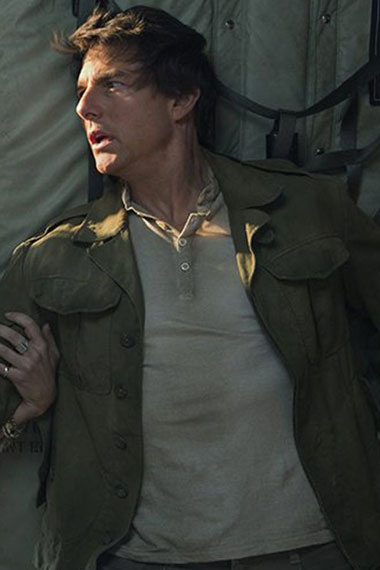The Mummy Movie Tom Cruise Nick Morton Green Cotton Jacket