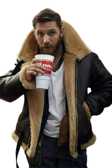 Farrier Dunkirk Tom Hardy Brown Leather Shearling Jacket