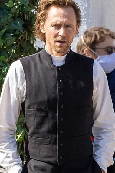 Will Ransome The Essex Serpent Tom Hiddleston Black Wool Vest