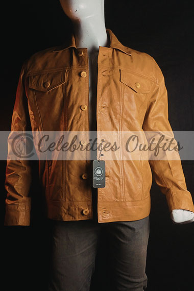 Mark Wahlberg Transformers Cade Yeager Yellow Leather Jacket