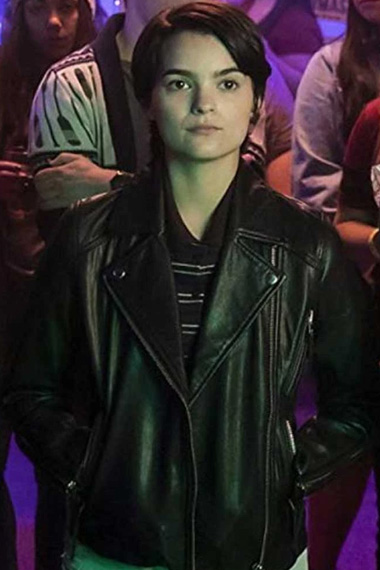 Elodie Davis Brianna Hildebrand Trinkets Black Leather Jacket