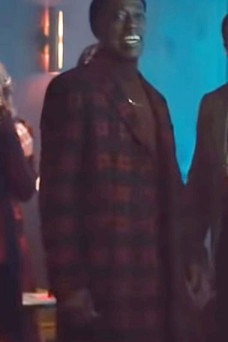Wesley Snipes Carlton True Story Plaid Maroon Checked Coat