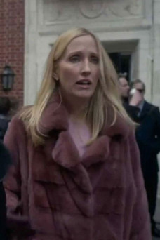 The Undoing Janel Moloney Sally Maybury Pink Fur Trench Coat