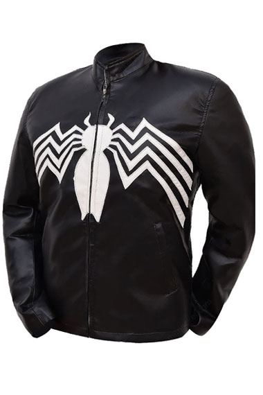 Eddie Brock Venom Movie Tom Hardy Mens Black Leather Jacket