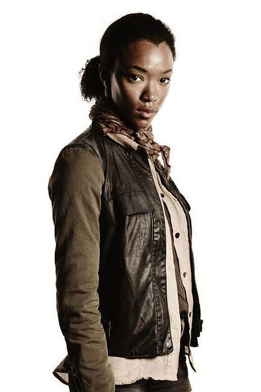 Sonequa Martin Walking Dead Sasha Williams Brown Leather Vest