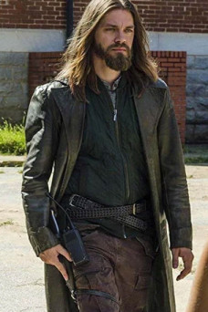Paul Rovia Walking Dead Tom Payne Black Leather Trench Coat