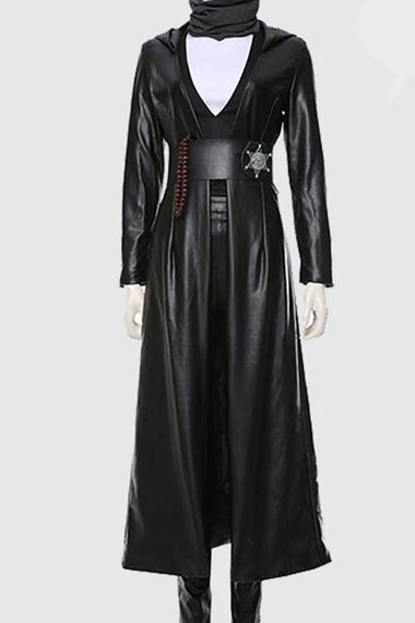 Regina King Watchmen Angela Abar Black Cosplay Leather Coat