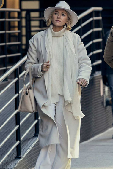 Naomi Watts The Watcher Nora Brannock White Long Coat