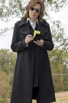 Jean Smart Laurie Blake Watchmen Black Wool Trench Coat