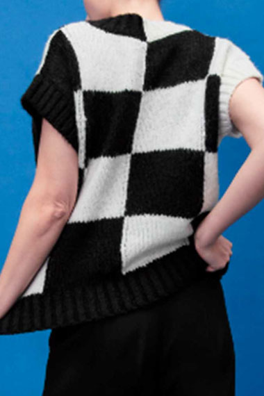 Jenna Ortega Wednesday Addams Black White Knitted Sweater Vest