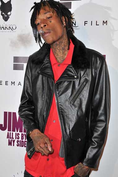 Jimi Wiz Khalifa Street Style Mens Casual Black Leather Jacket
