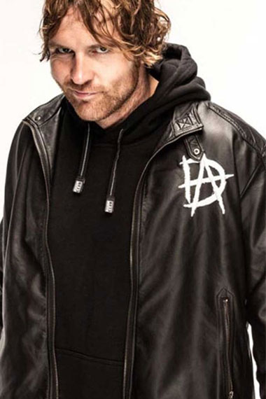 WWE Jon Moxley Dean Ambrose Bomber Black Leather Jacket