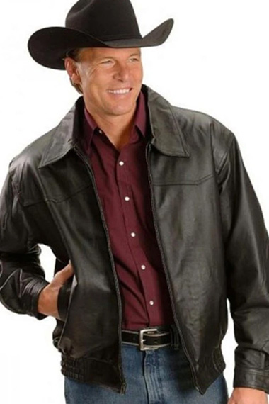 Bradshaw WWE John Layfield JBL Bomber Black Leather Jacket