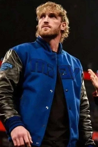 WWE Superstar Logan Paul Smackdown Blue Bomber Varsity Jacket