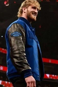 WWE Superstar Logan Paul Smackdown Blue Bomber Varsity Jacket