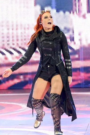 WWE Rebecca Quin Becky Lynch Womens Black Leather Tailcoat