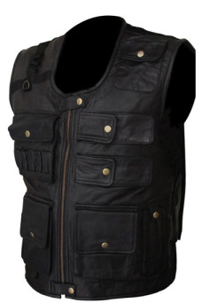 Smackdown Roman Reigns WWE Biker Black Leather Tactical Vest