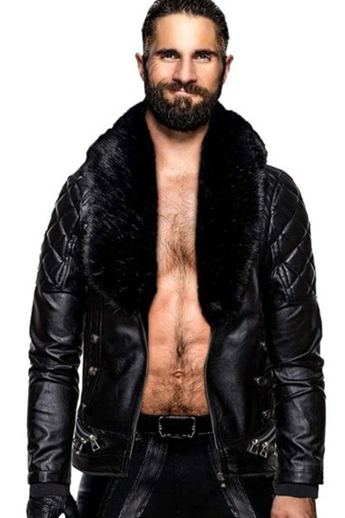 RAW Seth Rollins WWE Colby Daniel Lopez Black Quilted Jacket