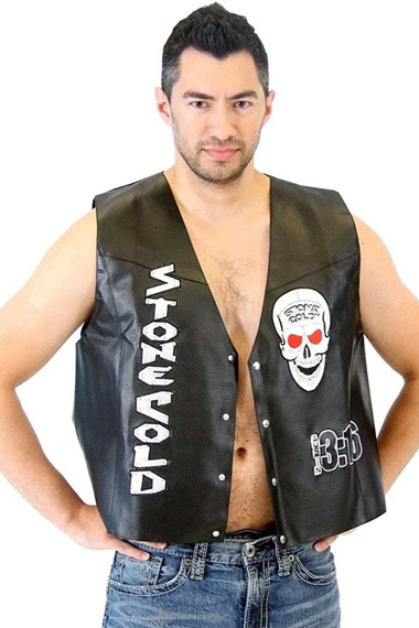 Steve Austin Stone Cold WWE Superstar Black Leather Vest