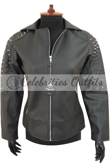WWE Alexa Little Miss Bliss Black Studded Leather Jacket