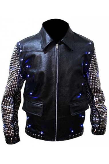 WWE Chris Jericho Casual Mens Black Studded Leather Jacket