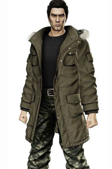 Taiga Saejima Yakuza Like A Dragon Hooded Green Cosplay Coat