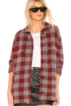 Yellowstone TV Series Kelly Reilly Beth Dutton Red Plaid Coat