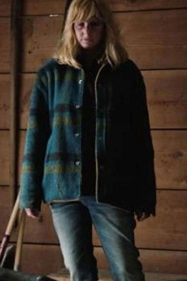 Beth Dutton Yellowstone Kelly Reilly Blue Flannel Plaid Jacket