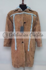 Yellowstone Beth Dutton Kelly Reilly Brown Suede Trench Coat