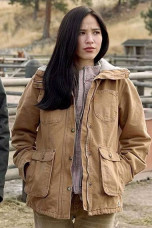 Yellowstone Monica Dutton Kelsey Asbille Beige Cotton Jacket yellowstone-kelsey-asbille-beige-jacket