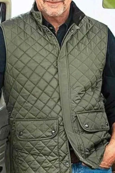 Yellowstone John Dutton Kevin Costner Quilted Green Satin Vest