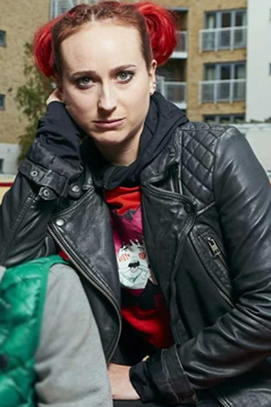 Kat Zomboat Leah Brotherhead Quilted Black Leather Jacket