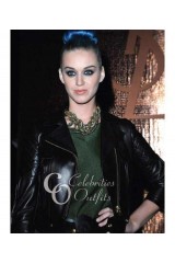 Katy Perry Black Biker Quilted Leather Jacket