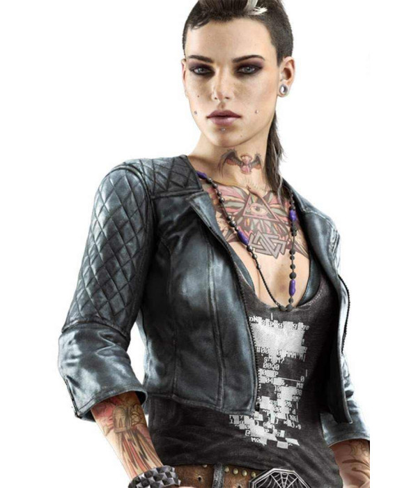 Clara Lille Watch Dogs Black Anime Leather Jacket