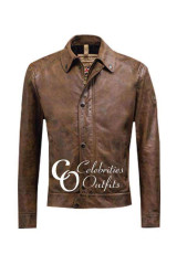 GQ Fashion Chris Evans Brown Stylish Leather Jacket