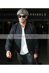 David Beckham Bomber Style Suede Leather Jacket