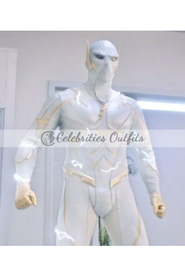 The Flash God Of Speed White Leather Jacket