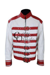 Freddie Mercury White/Red Concert Replica Leather Jacket