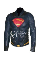 Superman Man Of Steel Replica Leather Costume Jacket