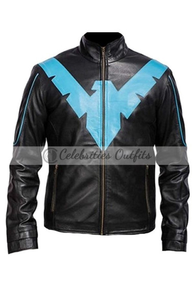 Batman Arkham Knight Nightwing Richard John Grayson Black Leather Jacket