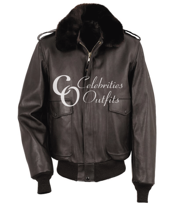 Flight Bomber A2 Brown Cowhide Leather Jacket For Men