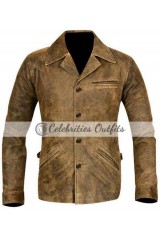 Johnny Depp Vintage Distressed Biker Leather Jacket