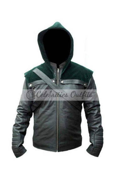 Stephen Amell Arrow TV Series Oliver Queen Leather Jacket