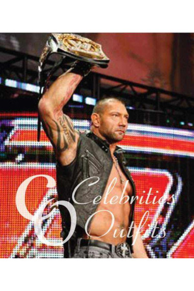 Dave Batista WWE Wrestling Black Leather Jacket Vest
