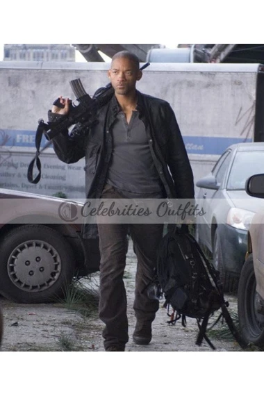 Will Smith I Am Legend Black Leather Jacket