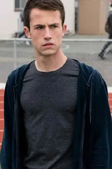 Clay Jensen Dylan Minnette 13 Reasons Why Blue Jacket