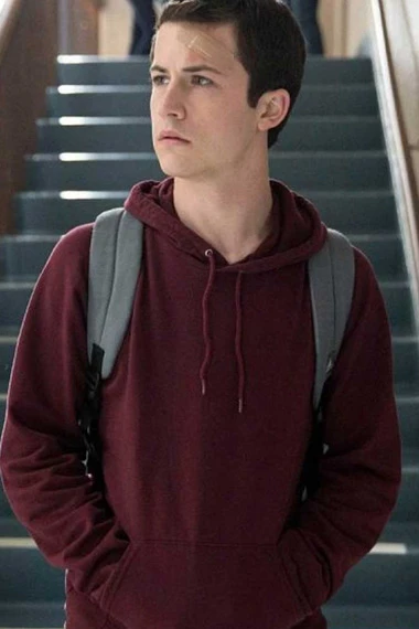13 Reasons Why Clay Jensen Maroon Hoodie Jacket