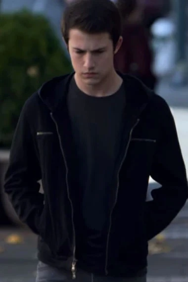 13 Reasons Why Dylan Minnette Clay Jensen Black Hooded Jacket
